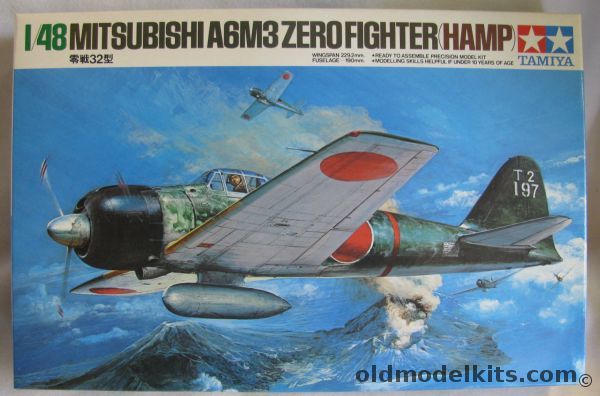 Tamiya 1/48 Mitsubishi A6M3 Type 32 'Hamp' Zero - With 7 Figures - 2 Fighter Group Buna East of New Guinea 1940 / Tainan FG (1st) Buna '42-'43 / 204 FG Rabaul 1943 / Tainan FG (2nd) Taiwan 1944, MA125 plastic model kit
